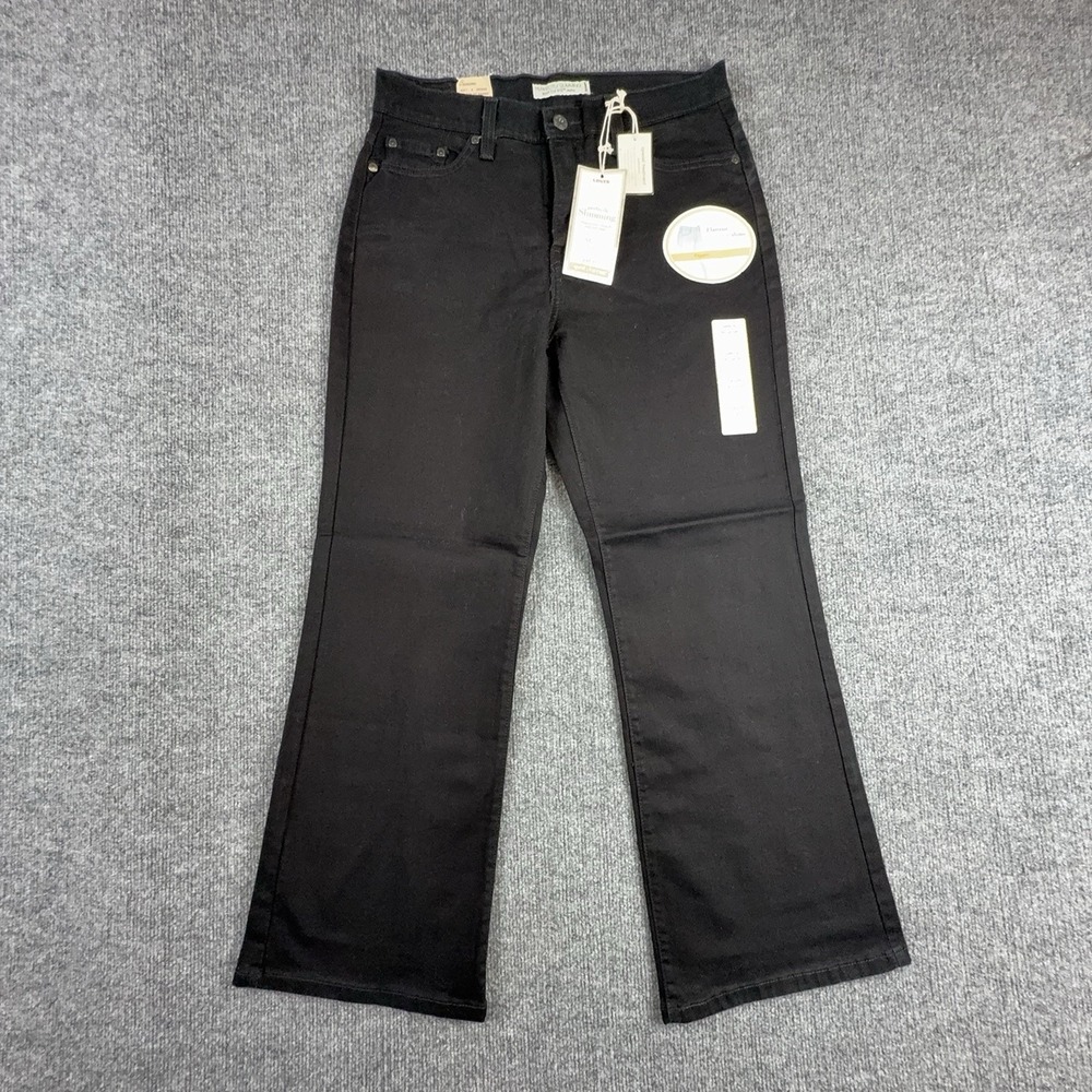 Levi's Perfectly Slimming 512 Jeans Womens 12P Black Mid Rise Bootcut 58549